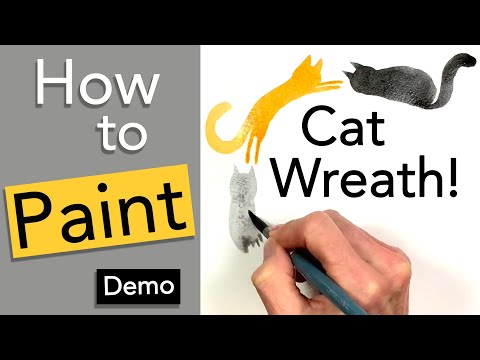 How to Create a Cat Wreath in Watercolor