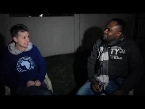 Sylvain Balaubetta base guitarist chatting to Candice Ludick