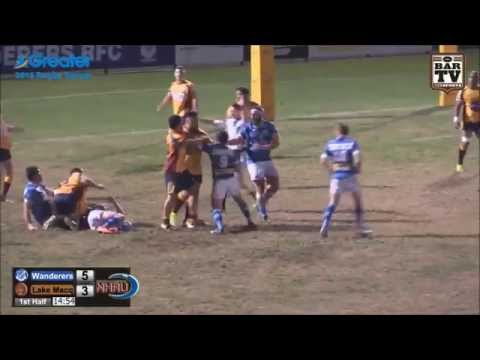 2015 NHRU Round 3 Catch Up Match Premier 1 Highlights - Wanderers v Lake Macquarie