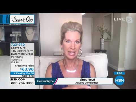 Soave Oro 14K Gold Electroform Byzantine Cross Pendant