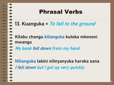 40 Daily Phrasal Verbs: Swahili Vocabulary & Sentences