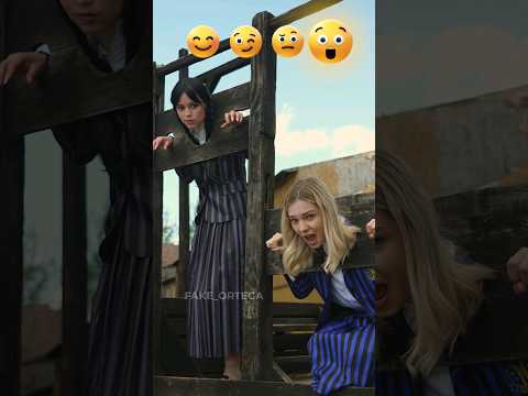 What's happening??🤯 #enid #jennaortega #fakeortega #wednesday #wednesdayaddams #netflix
