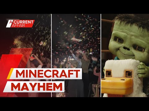 Bizarre Minecraft movie trend sends cinemas into chaos | A Current Affair