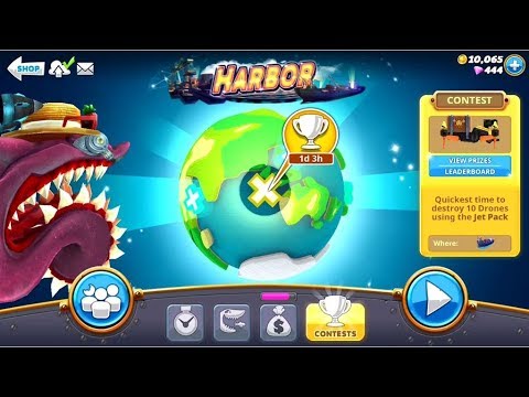 Quickest Time to Destroy 10 DRONES ! (Buzz Helicoprion) - Hungry Shark World