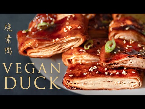 Tofu Recipe | How to cook Simple Vegan Duck with Bean Curd Sheets[meaty DIM SUM Tofu Skin ROLLS]烧素鸭