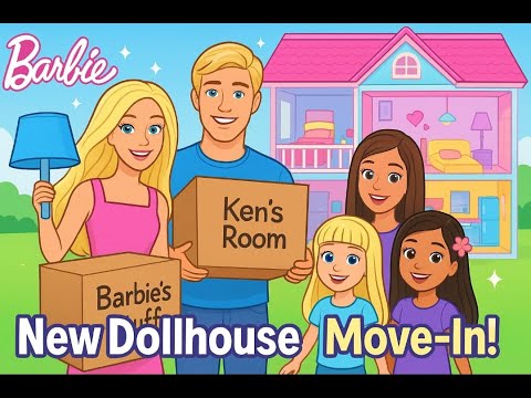 Barbie & Ken doll family moving to their new dollhouse| new home| moving in unboxing -Shifting
