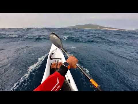 Getting used to the character of a Fenn Swordfish surfski