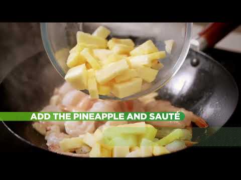 Recipes with Costa Rican Pineapple: Tropical shrimps