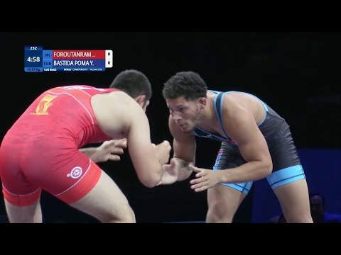 GOLD FS - 97 kg: A. FOROUTANRAMI (IRI) v. Y. BASTIDA POMA (CUB)