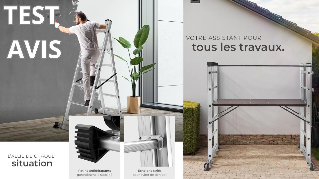 Échafaudage plateforme multifonctions 4-en-1 Capacité de charge jusqu'à 150 kg