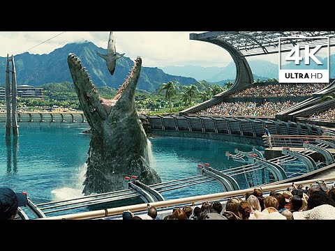 Jurassic World Mosasaurus Feeding Show Scene 2020