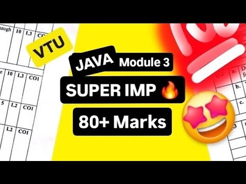 OOPS with JAVA MODULE 3 SUPER IMPORTANT💯🤩| BCS306A MODEL PAPER SOLUTIONS + PASSING PACKAGE #vtu #cse