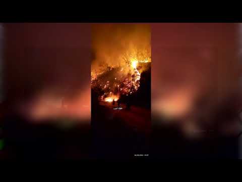 Emergencia en Pluma Hidalgo, incendio forestal fuera de control amenaza