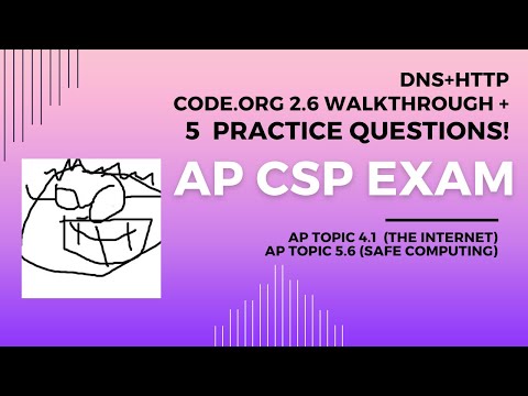 DNS + HTTP.  Topic 4.1.  Code.org Unit 2.6 walkthrough.  Plus, 5 AP CSP review questions!