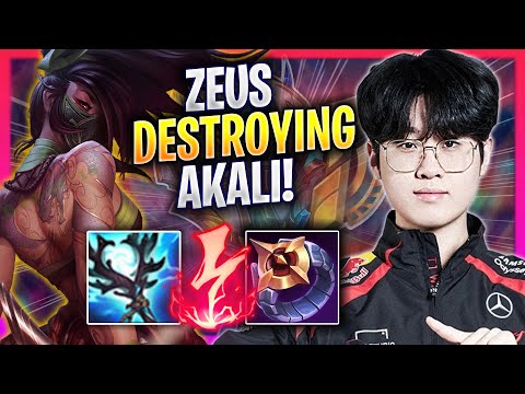 ZEUS DESTROYING WITH AKALI! - T1 Zeus Plays Akali TOP vs Vayne! | Season 2024