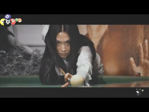 Meiko Kaji plays three-cushion billiards in a yakuza film