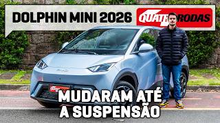 BYD Dolphin Mini 2026 MANTÉM VIRTUDES e passa a ter uma BOA SUSPENSÃO