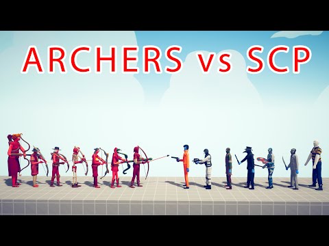 ARCHERS Team vs SCP Team - Totally Accurate Battle Simulator TABS