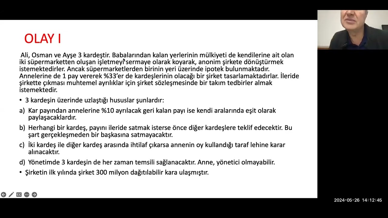 Şirketler Hukuku Pratik Çalışma 4: Anonim ve Limited Şirketler Hukuku