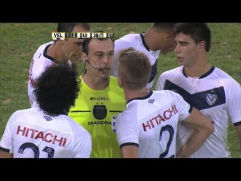 Imprudente expulsión de Nasuti. Vélez 1 - Quilmes 2. Fecha 7. Primera División 2016.