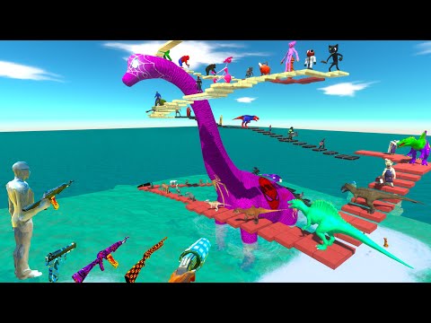 FPS AVATAR AROUND PINK SPIDERMAN BRACHIOSAURUS EXTREME PARKOUR UNDERWATER - ARBS