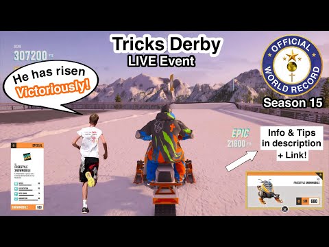 Tricks Derby, LivE* • World Record • 470k Points using Snowmobile via Lb* in Riders Republic
