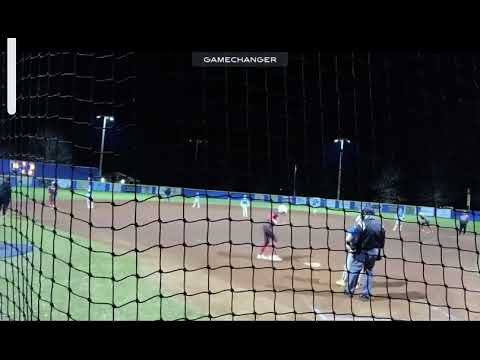 Cayden Dorger (2028) singles for Spanish Fort Varsity softball 2-19-24