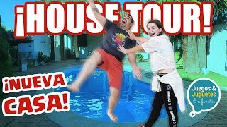 ¡HOUSE TOUR de nuestra NUEVA CASA! + tiramos a papá al agua // Familukis