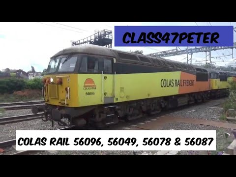 Class 56 Convoy! | Colas Rail 56096, 56049 'Robin of Templecombe', 56078 & 56087 Passing Walsall