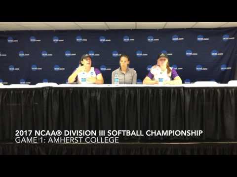 2017 Division III Softball Championship Game 1 Press Conference -  Amherst v  Trine