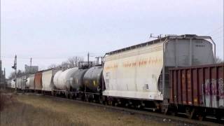 preview picture of video 'CN 396 CN 2589 2500 CREX Units Woodstock Ont 12-24-2012.'