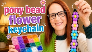 DIY Pony Bead Flower Keychain | Easy Beginner Pony Bead Crafts Tutorial