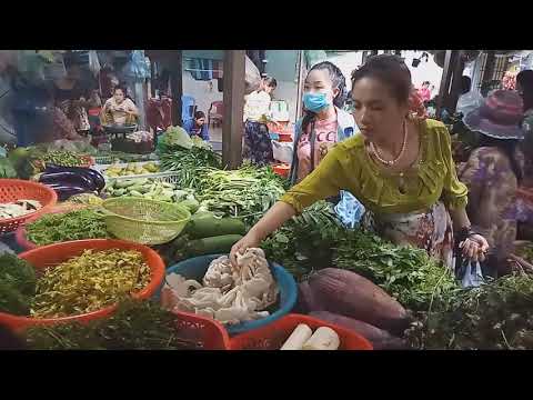 Mixed Market Food View - Kab Kor And Boeung Trabaek Market- Food View In Phnom Penh Market