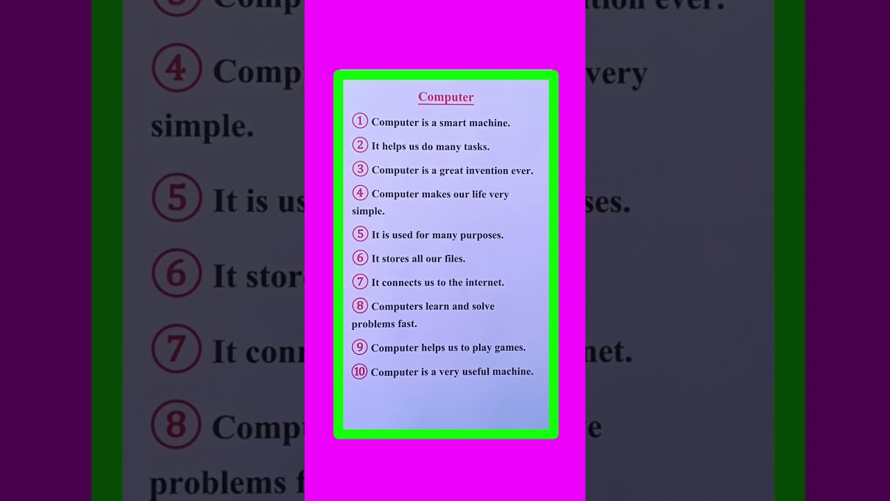 10 Lines On Computer in English/Essay On Computer in English/Computer Essay in English