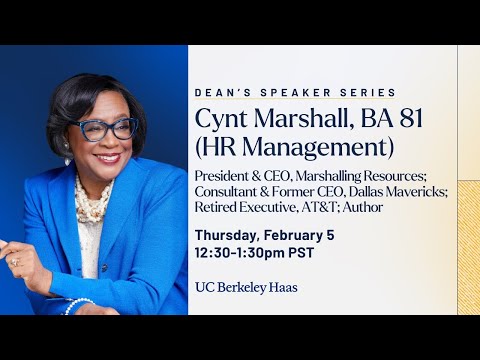 Dean's Speaker Series | Cynt Marshall, BA 81 (HR Management) | Former CEO, Dallas Mavericks