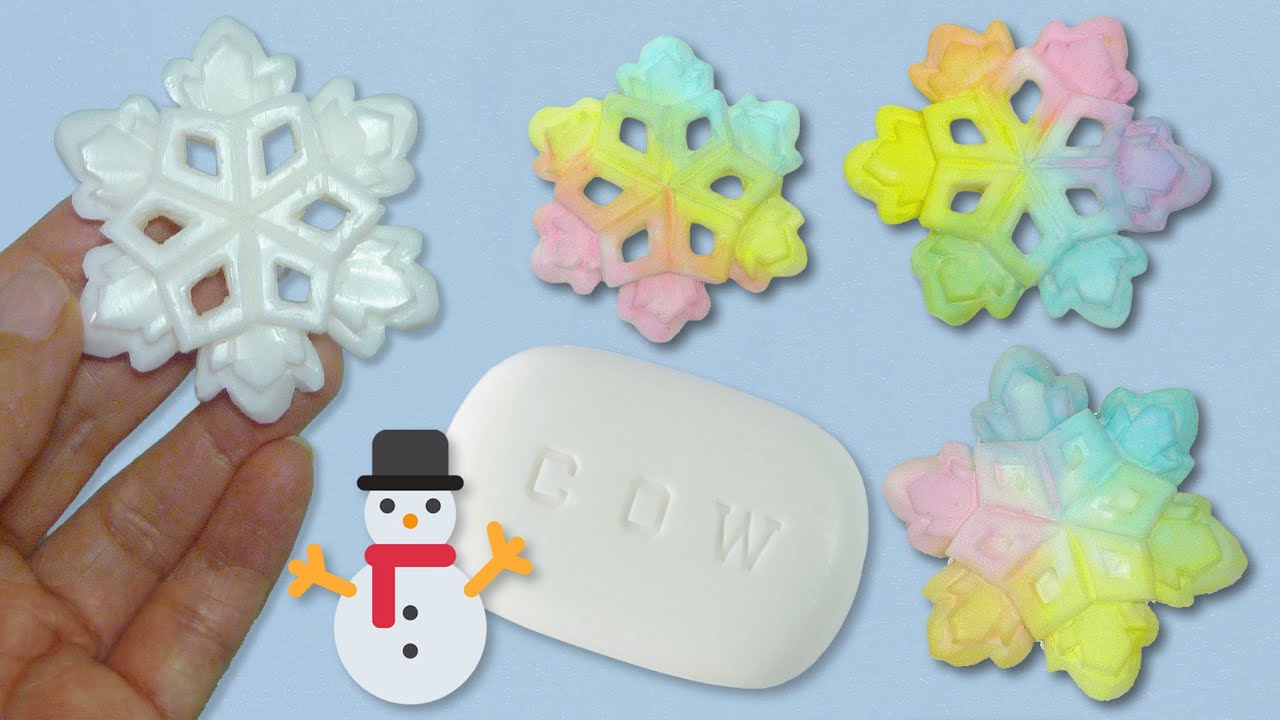 Pastel Snowflake Ornament❄️ DIY Soap Carving / How to Make / Soap Craft Idea / Beginner Friendly