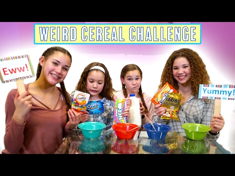 Weird Cereal Challenge! (Haschak Sisters)