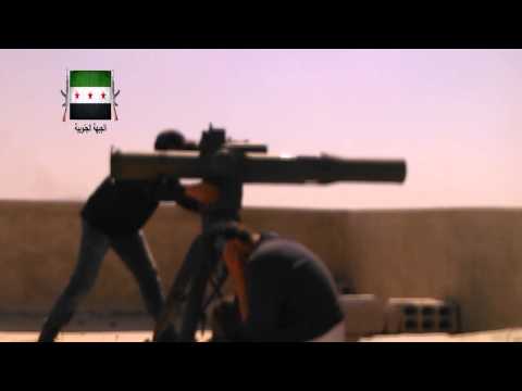 استهداف دبابة لقوات النظام بصاروخ تاو من قبل ألوية سيف الشام في محافظة دمشق