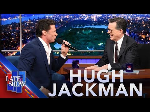 Hugh Jackman Reinterprets "Sweet Caroline" To Honor Stephen Colbert