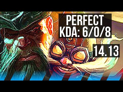 GANGPLANK vs CORKI (MID) | 6/0/8, 1000+ games, Dominating | NA Master | 14.13