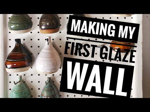 Making my first glaze test tile wall.😤