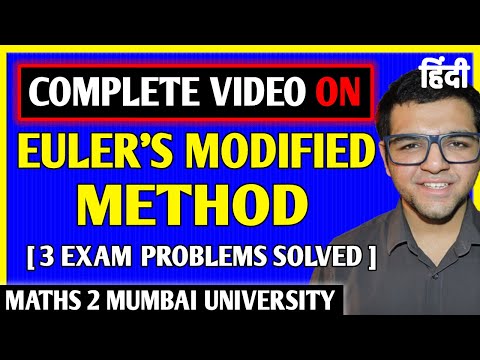 Complete video on Modified Euler's Method Engineering Mathematics in Hindi