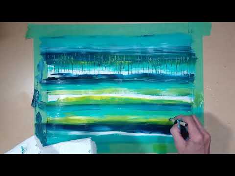Abstract Acrylic Painting - Palette Knife Painting Demonstration