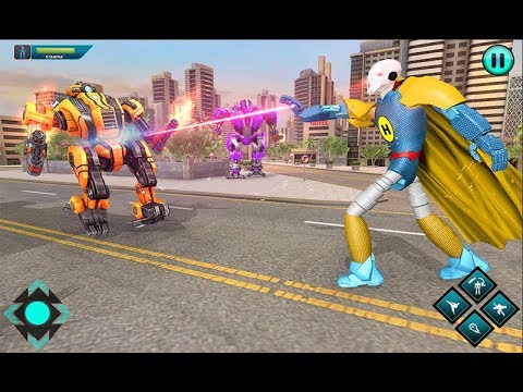 Flying Superhero Laser Robot | Flying Hero Rescue City Car Transform Robot Android GamePlay