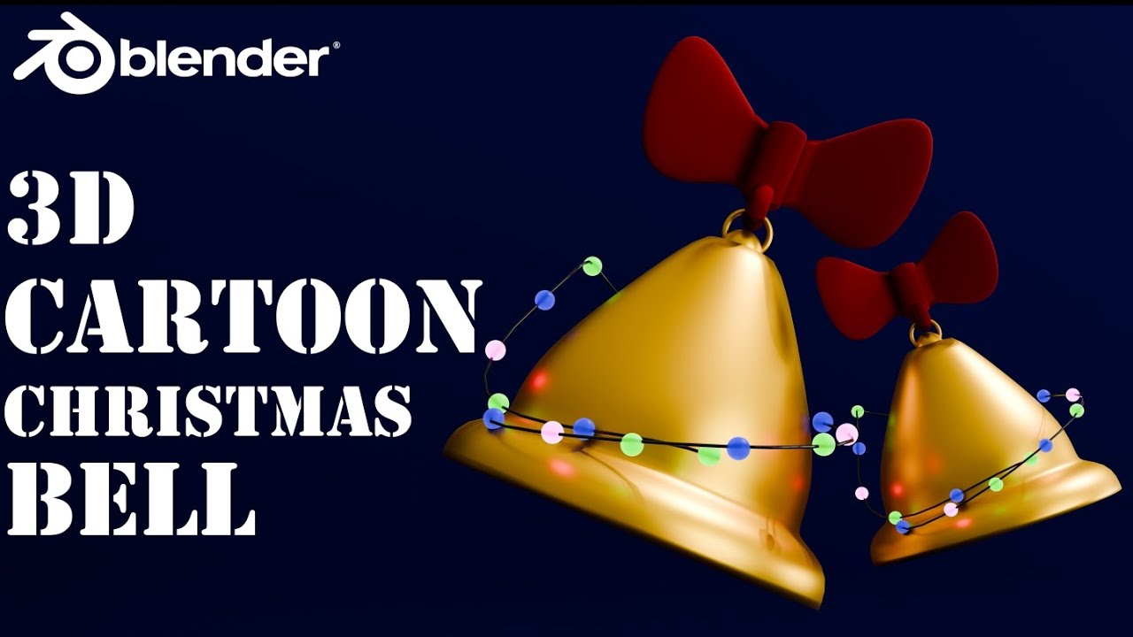 Cartoon Christmas Bell 3D Model