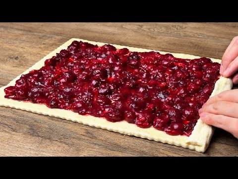 Unglaublich! Nur Kirschen und Blätterteig – ein leichtes Dessert nach Weihnachten!