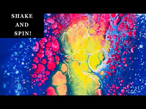 SHAKE AND SPIN- FLUID ART- ACRYLIC POURING- FLOW ART