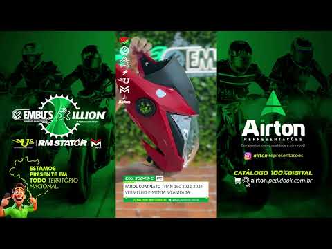 FAROL COMPLETO TITAN 160 22-24 C/BANANINHA VERMELHO PIMENTA EMBUS NOVIDADE