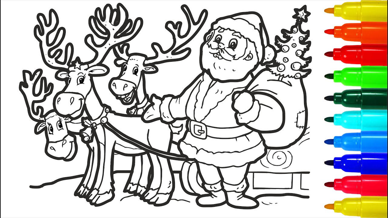 Santa Claus Christmas Gifts Coloring Pages | Santa Claus Coloring Pages
