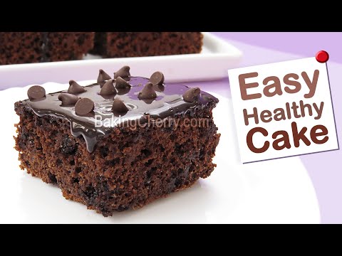 EASY and HEALTHY Chocolate CAKE Recipe | NO Refined Sugar, NO added fat | Baking Cherry